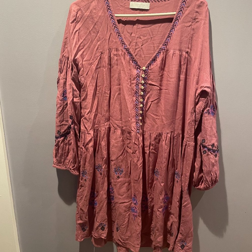 Lucky Brand Pink Baby Doll Mini Dress